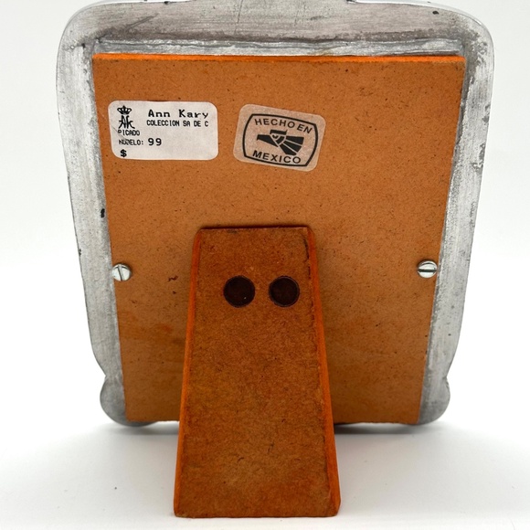 Ann Kary Pewter Picture Frame Hand-Made In Mexico 11" x 7.5" Easel Wood Back - Picture 7 of 12